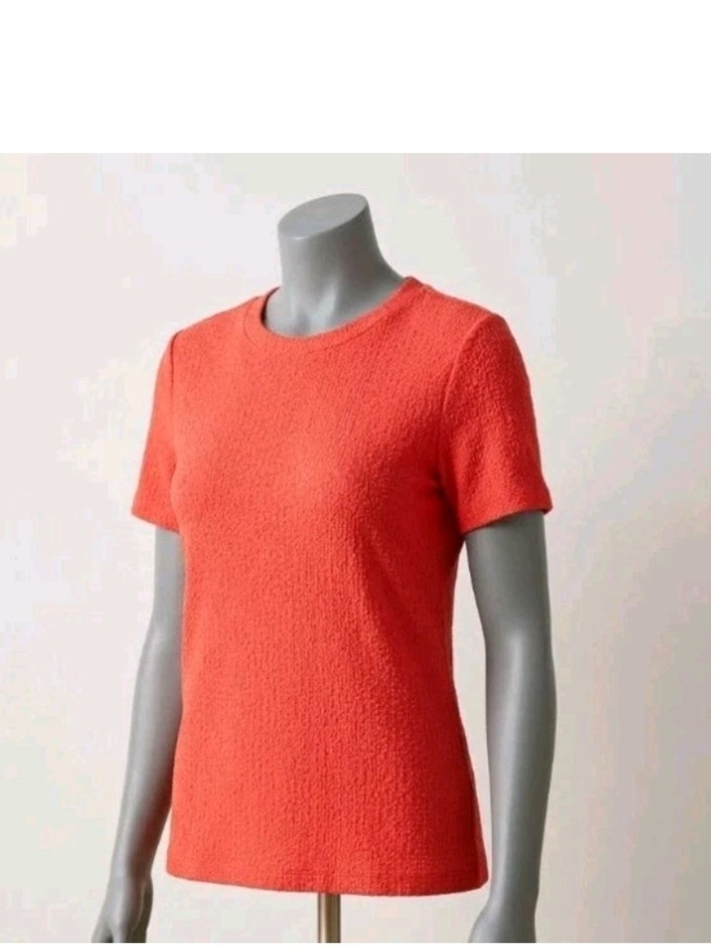 Time and Tru Coral Textured Short Sleeve Top